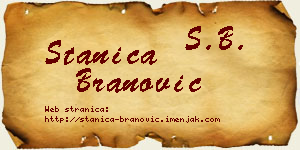 Stanica Branović vizit kartica